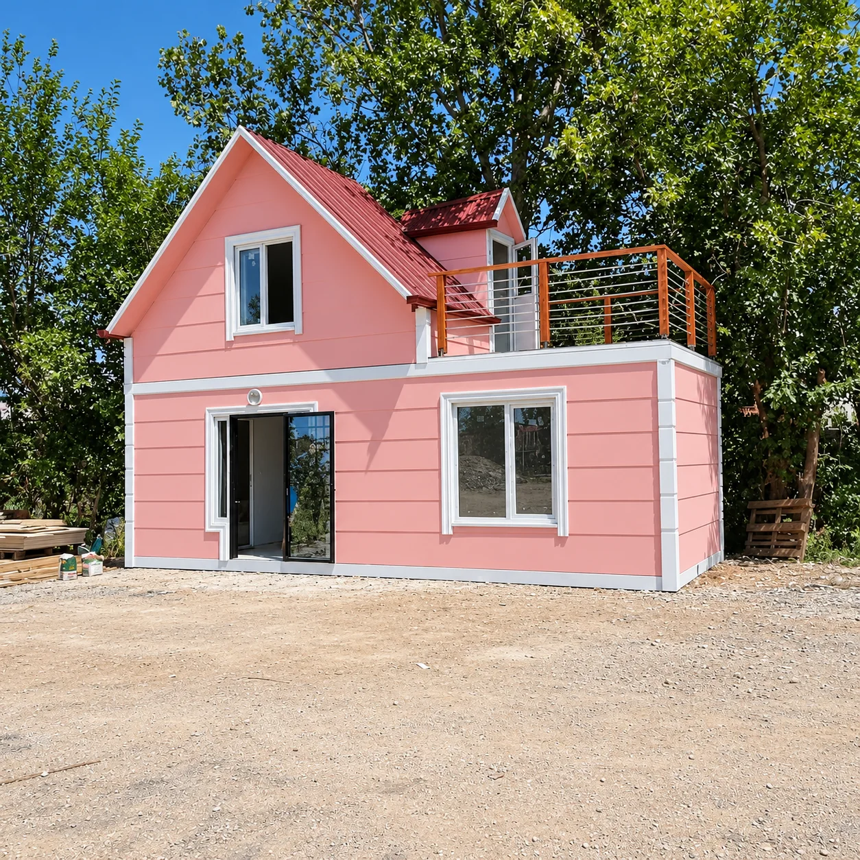 Pembe cepheli yapı saha görünümü